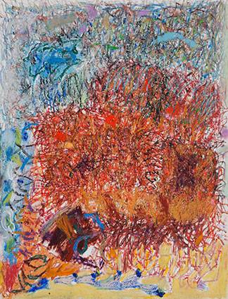 Australian Indigenous (Aboriginal and Torres Strait Islander) artwork by RAJNISH KAUR of Miscellaneous Artists. The title is Untitled. [RK_4-10_2014] (Oil Pastel on Paper)