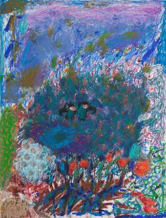 Australian Indigenous (Aboriginal and Torres Strait Islander) artwork by RAJNISH KAUR of Miscellaneous Artists. The title is Untitled. [RK_4-18_2013] (Oil Pastel on Paper)