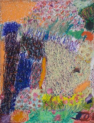 Australian Indigenous (Aboriginal and Torres Strait Islander) artwork by RAJNISH KAUR of Miscellaneous Artists. The title is Untitled. [RK_4-23_2013] (Oil Pastel on Paper)