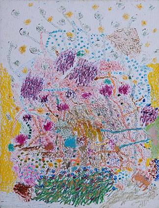 Australian Indigenous (Aboriginal and Torres Strait Islander) artwork by RAJNISH KAUR of Miscellaneous Artists. The title is Untitled. [RK_4-30_2014] (Oil Pastel on Paper)