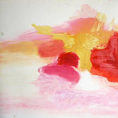 Australian Indigenous (Aboriginal and Torres Strait Islander) artwork by VICTORIA CATTONI of Miscellaneous Artists. The title is Untitled 5, 12.14. [VC_wp1-11_2014] (Oil on Oil-Primed Paper)