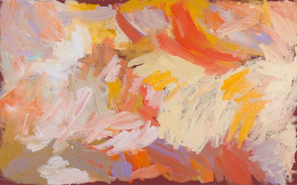 Australian Indigenous (Aboriginal and Torres Strait Islander) artwork by GLORIA  of Spinifex Hill Artists. The title is Untitled. [18-220] (Acrylic on Linen)