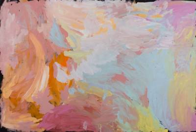 Australian Indigenous (Aboriginal and Torres Strait Islander) artwork by GLORIA  of Spinifex Hill Artists. The title is Untitled. [19-1060] (Acrylic on Linen)