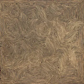 Australian Indigenous (Aboriginal and Torres Strait Islander) artwork by GEORGE TJUNGURRAYI of Papunya Tula Artists. The title is Untitled - Kirrimalunya. [GT1306013] (Acrylic on Belgian Linen)