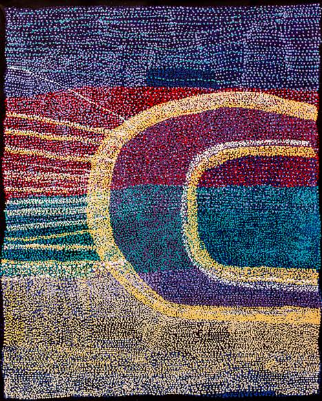 Australian Indigenous (Aboriginal and Torres Strait Islander) artwork by KUNMANARA PATJU PRESLEY of Spinifex Artists. The title is Upa. [20-203] (Acrylic on Linen)