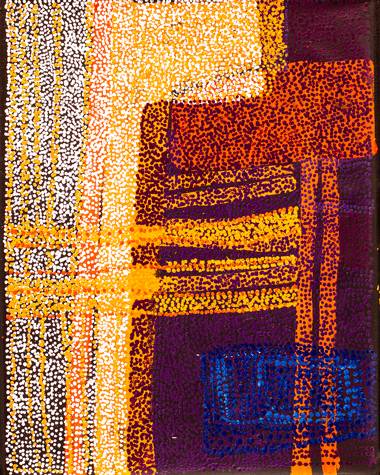 Australian Indigenous (Aboriginal and Torres Strait Islander) artwork by KUNMANARA PATJU PRESLEY of Spinifex Artists. The title is Upatji. [20-207] (Acrylic on Linen)
