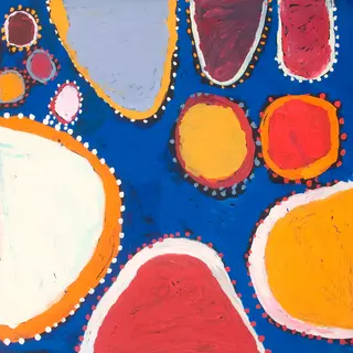 Australian Indigenous (Aboriginal and Torres Strait Islander) artwork by SANDY BRUMBY of Ninuku Arts. The title is Victory Downs. [NKSB12422] (Acrylic on Linen)