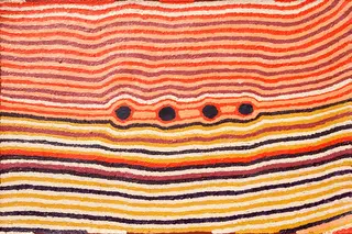 Australian Indigenous (Aboriginal and Torres Strait Islander) artwork by HELICOPTER TJUNGURRAYI of Warlayirti Artists (Balgo). The title is Wangkartu. [484/09] (Acrylic on Linen)