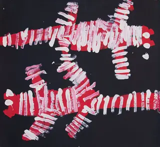 Australian Indigenous (Aboriginal and Torres Strait Islander) artwork by HARRY TJUTJUNA of Ninuku Arts. The title is Wati Ngintaka Tjukurpa. [14-257] (Acrylic on Linen)