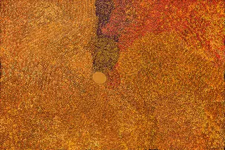 Australian Indigenous (Aboriginal and Torres Strait Islander) artwork by IMELDA (YUKENBARRI) GUGAMAN of Warlayirti Artists (Balgo). The title is Winpurpurla. [724/09] (Acrylic on Linen)