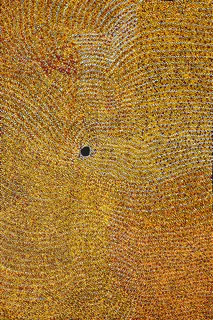Australian Indigenous (Aboriginal and Torres Strait Islander) artwork by IMELDA (YUKENBARRI) GUGAMAN of Warlayirti Artists (Balgo). The title is Winpurpurla. [607/09] (Acrylic on Linen)