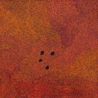 Australian Indigenous (Aboriginal and Torres Strait Islander) artwork by IMELDA (YUKENBARRI) GUGAMAN of Warlayirti Artists (Balgo). The title is Winpurpurla. [50/15] (Acrylic on Linen)