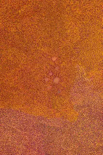 Australian Indigenous (Aboriginal and Torres Strait Islander) artwork by IMELDA (YUKENBARRI) GUGAMAN of Warlayirti Artists (Balgo). The title is Winpurpurla. [183/14] (Acrylic on Linen)