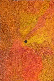 Australian Indigenous (Aboriginal and Torres Strait Islander) artwork by IMELDA (YUKENBARRI) GUGAMAN of Warlayirti Artists (Balgo). The title is Winpurpurla. [251/15] (Acrylic on Canvas)