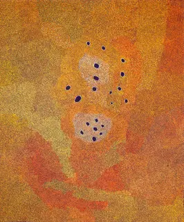 Australian Indigenous (Aboriginal and Torres Strait Islander) artwork by IMELDA (YUKENBARRI) GUGAMAN of Warlayirti Artists (Balgo). The title is Winpurpurla. [138-16] (Acrylic on Linen)