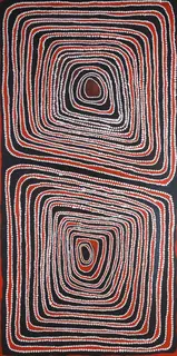 Australian Indigenous (Aboriginal and Torres Strait Islander) artwork by MAWUKURA JIMMY NERRIMAH of Mangkaja Artists. The title is Wili. [pc759/05] (Acrylic on Canvas)