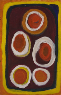 Australian Indigenous (Aboriginal and Torres Strait Islander) artwork by NYUJU STUMPY BROWN of Mangkaja Artists. The title is Warla. [pc278/05] (Atelier Artist Acrylic on 11oz Cotton Duck)