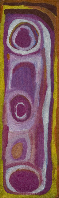 Australian Indigenous (Aboriginal and Torres Strait Islander) artwork by NYUJU STUMPY BROWN of Mangkaja Artists. The title is Warla. [pc755/05] (Atelier Artist Acrylic on 11oz Cotton Duck)