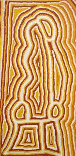 Australian Indigenous (Aboriginal and Torres Strait Islander) artwork by NINGIE NANALA of Warlayirti Artists (Balgo). The title is Wartamura. [1133/04] (Acrylic on Canvas)