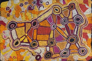 Australian Indigenous (Aboriginal and Torres Strait Islander) artwork by NGALPINGKA SIMMS of Spinifex Artists. The title is Wayiyul. [13310] (Acrylic on Linen)