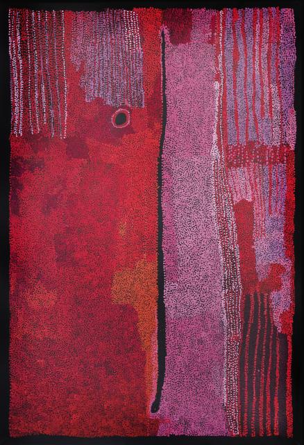 Australian Indigenous (Aboriginal and Torres Strait Islander) artwork by KUNMANARA PATJU PRESLEY of Spinifex Artists. The title is Wanguntiri. [24-194] (Acrylic on Linen)