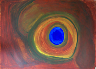 Australian Indigenous (Aboriginal and Torres Strait Islander) artwork by PAJI WAJINA HONEYCHILD YANKARR of Mangkaja Artists. The title is Warnti. [wp172/96] (Derivan Matisse Acrylic - 250gsm Velin Arches Paper)