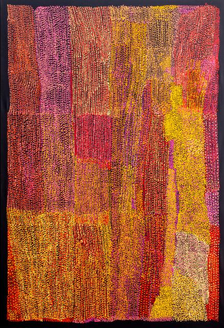 Australian Indigenous (Aboriginal and Torres Strait Islander) artwork by KUNMANARA PATJU PRESLEY of Spinifex Artists. The title is Wati Nyir - Nyir. [22-27] (Acrylic on Linen)
