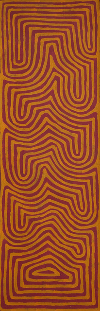 Australian Indigenous (Aboriginal and Torres Strait Islander) artwork by RONNIE TJAMPITJINPA of Papunya Tula Artists. The title is Walungurru. [RT1304046] (Acrylic on Belgian Linen)