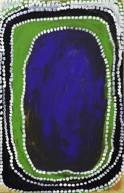 Australian Indigenous (Aboriginal and Torres Strait Islander) artwork by WAKARTU CORY SURPRISE of Mangkaja Artists. The title is Walypa Jila. [258/06] (Atelier Acrylic Paint on 14oz Canvas)