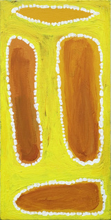 Australian Indigenous (Aboriginal and Torres Strait Islander) artwork by WAKARTU CORY SURPRISE of Mangkaja Artists. The title is Warlingin. [872/07] (Atelier Acrylic Paint on 14oz Canvas)