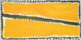 Australian Indigenous (Aboriginal and Torres Strait Islander) artwork by WAKARTU CORY SURPRISE of Mangkaja Artists. The title is Wyampajatu. [pc485/04] (Atelier Artist Acrylic on 10oz Cotton Duck)
