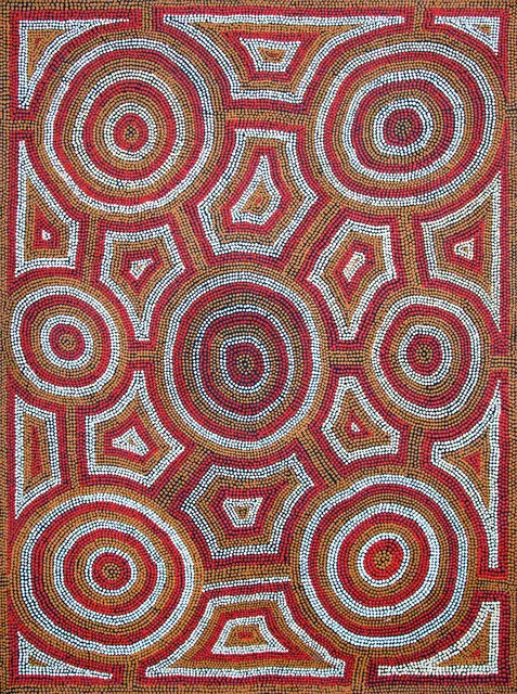 Australian Indigenous (Aboriginal and Torres Strait Islander) artwork by YANGI YANGI FOX of Ninuku Arts. The title is Wati Ngintaka Tjukurpa. [13055] (Acrylic on Linen)