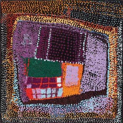 Australian Indigenous (Aboriginal and Torres Strait Islander) artwork by TOMMY MITCHELL of Warakurna Artists. The title is Wakalpuka. [266-11] (Acrylic on Canvas)