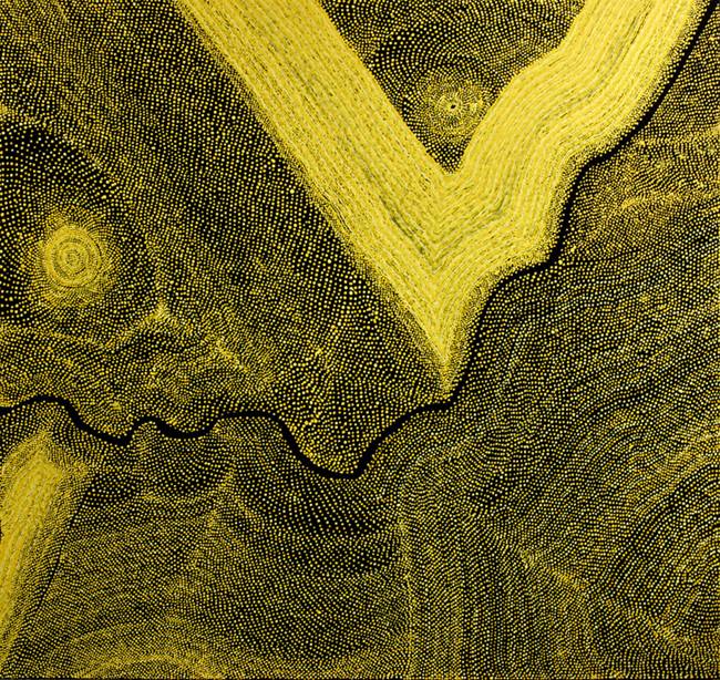 Australian Indigenous (Aboriginal and Torres Strait Islander) artwork by PEPAI JANGALA CARROLL of Ernabella Artists. The title is Walungurru. [431-11] (Acrylic on Canvas)