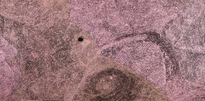 Australian Indigenous (Aboriginal and Torres Strait Islander) artwork by PEPAI JANGALA CARROLL of Ernabella Artists. The title is Walungurru. [68-13] (Acrylic on Canvas)