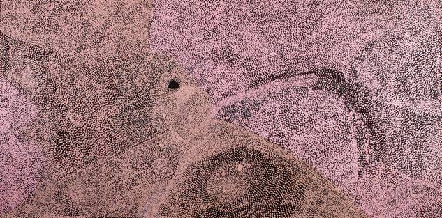 Australian Indigenous (Aboriginal and Torres Strait Islander) artwork by PEPAI JANGALA CARROLL of Ernabella Artists. The title is Walungurru. [68-13] (Acrylic on Canvas)