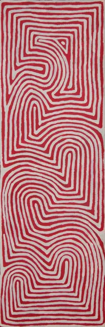 Australian Indigenous (Aboriginal and Torres Strait Islander) artwork by RONNIE TJAMPITJINPA of Papunya Tula Artists. The title is Walungurru. [RT1203083] (Acrylic on Belgian Linen)