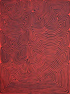 Australian Indigenous (Aboriginal and Torres Strait Islander) artwork by RONNIE TJAMPITJINPA of Papunya Tula Artists. The title is Walungurru. [RT1206027] (Acrylic on Belgian Linen)