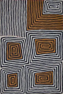 Australian Indigenous (Aboriginal and Torres Strait Islander) artwork by RONNIE TJAMPITJINPA of Papunya Tula Artists. The title is Walungurru. [RT1303004] (Acrylic on Belgian Linen)