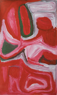 Australian Indigenous (Aboriginal and Torres Strait Islander) artwork by BUGAI WHYLOUTER of Martumili Artists. The title is Wangkakalu. [08-905] (Acrylic on Canvas)