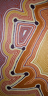 Australian Indigenous (Aboriginal and Torres Strait Islander) artwork by HELICOPTER TJUNGURRAYI of Warlayirti Artists (Balgo). The title is Wangkartu. [226-19] (Acrylic on Canvas)
