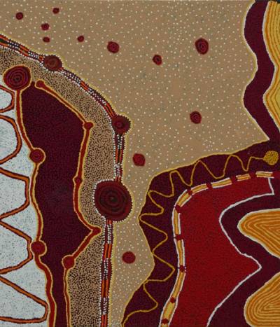 Australian Indigenous (Aboriginal and Torres Strait Islander) artwork by DAVID MILLER of Tjungu Palya Artists. The title is Wankari. [08323] (Acrylic on Canvas)