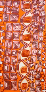 Australian Indigenous (Aboriginal and Torres Strait Islander) artwork by PATRICK TJUNGURRAYI of Papunya Tula Artists. The title is Wanpuratintja. [PT1105089] (Acrylic on Belgian Linen)