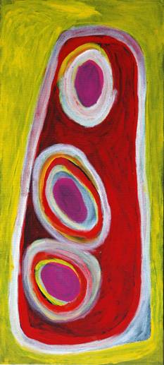 Australian Indigenous (Aboriginal and Torres Strait Islander) artwork by NYUJU STUMPY BROWN of Mangkaja Artists. The title is Warla. [pc287/05] (Atelier Artist Acrylic on 11oz Cotton Duck)