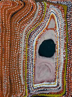 Australian Indigenous (Aboriginal and Torres Strait Islander) artwork by NANCY CHAPMAN of Martumili Artists. The title is Warla (Claypan). [08-970] (Acrylic on Linen)