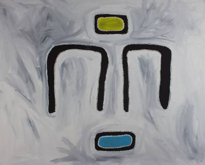 Australian Indigenous (Aboriginal and Torres Strait Islander) artwork by RAMMEY RAMSEY of Warmun Artists. The title is Warlawoon Country. [JA148/08] (Natural Ochre and Pigments on Canvas)