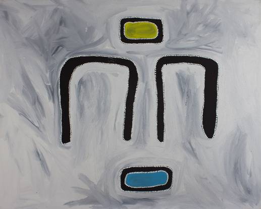 Australian Indigenous (Aboriginal and Torres Strait Islander) artwork by RAMMEY RAMSEY of Warmun Artists. The title is Warlawoon Country. [JA148/08] (Natural Ochre and Pigments on Canvas)