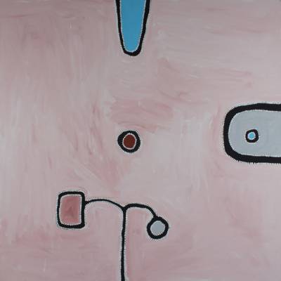 Australian Indigenous (Aboriginal and Torres Strait Islander) artwork by RAMMEY RAMSEY of Warmun Artists. The title is Warlawoon Country. [JA156/08] (Natural Ochre and Pigments on Canvas)