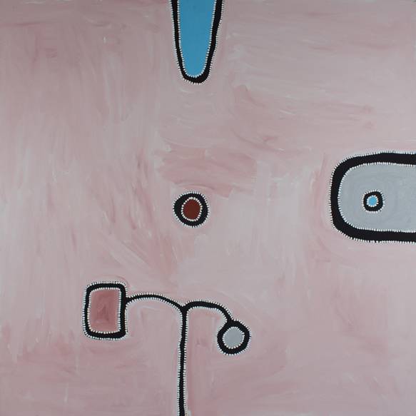 Australian Indigenous (Aboriginal and Torres Strait Islander) artwork by RAMMEY RAMSEY of Warmun Artists. The title is Warlawoon Country. [JA156/08] (Natural Ochre and Pigments on Canvas)