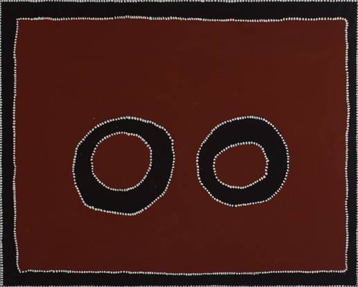 Australian Indigenous (Aboriginal and Torres Strait Islander) artwork by RAMMEY RAMSEY of Warmun Artists. The title is Warlawoon Country. [JA182/05] (Natural Ochre and Pigments on Board)